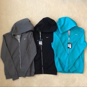 Bundle of 3 NEW Nike zip hoodies size M.
